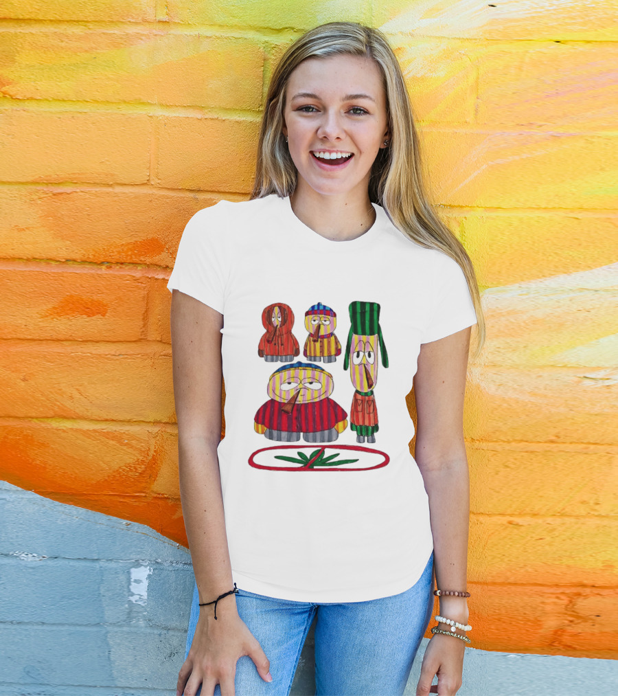 Cartman Stan Kyle Kenny South Park Characters Smoking No Weed Prohibition T-Shirt