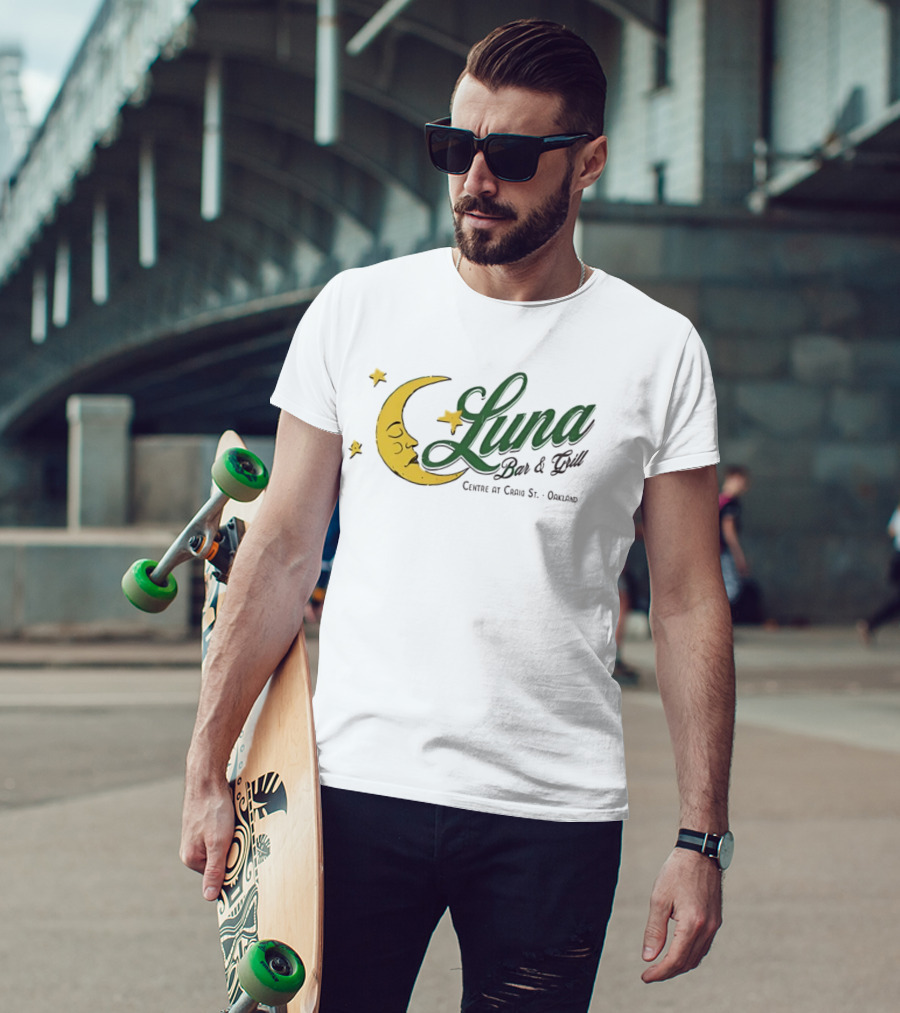 Luna Bar And Grill Centre At Craig St Oakland Moon And Stars T-Shirt