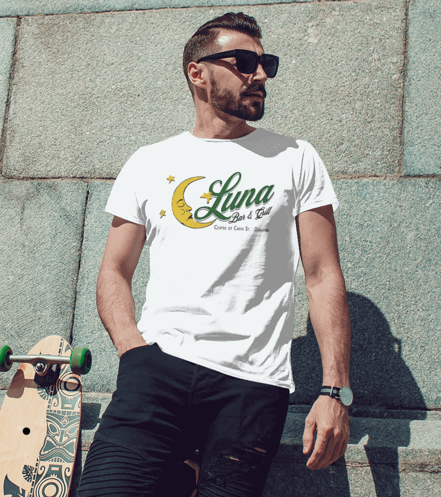 Luna Bar And Grill Centre At Craig St Oakland Moon And Stars T-Shirt