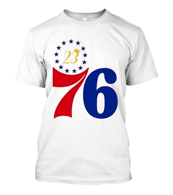 LeBron James 23 Philadelphia 76ers Inspired Number Stars T-Shirt