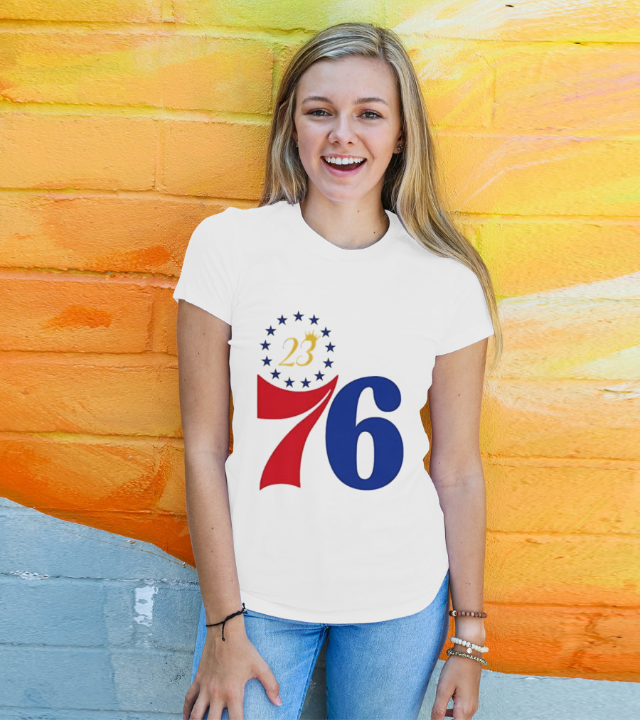 LeBron James 23 Philadelphia 76ers Inspired Number Stars T-Shirt