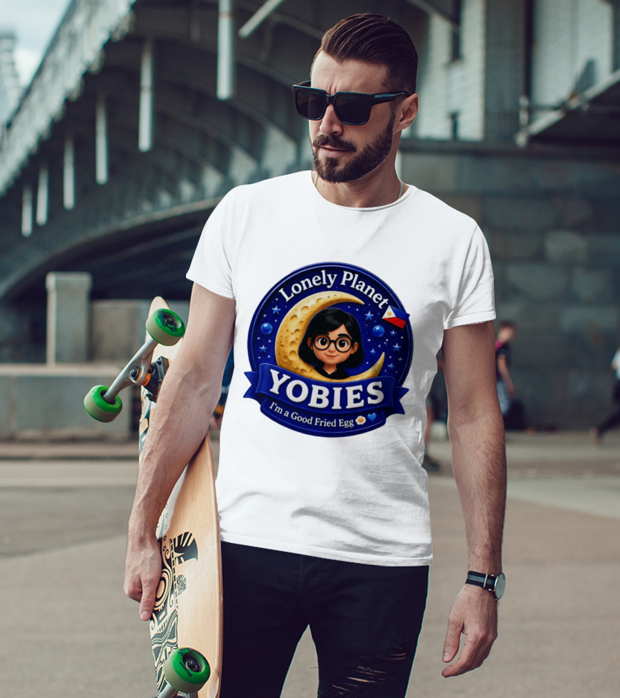 Lonely Planet Yobies I'm A Good Fried Egg Moon And Stars T-Shirt