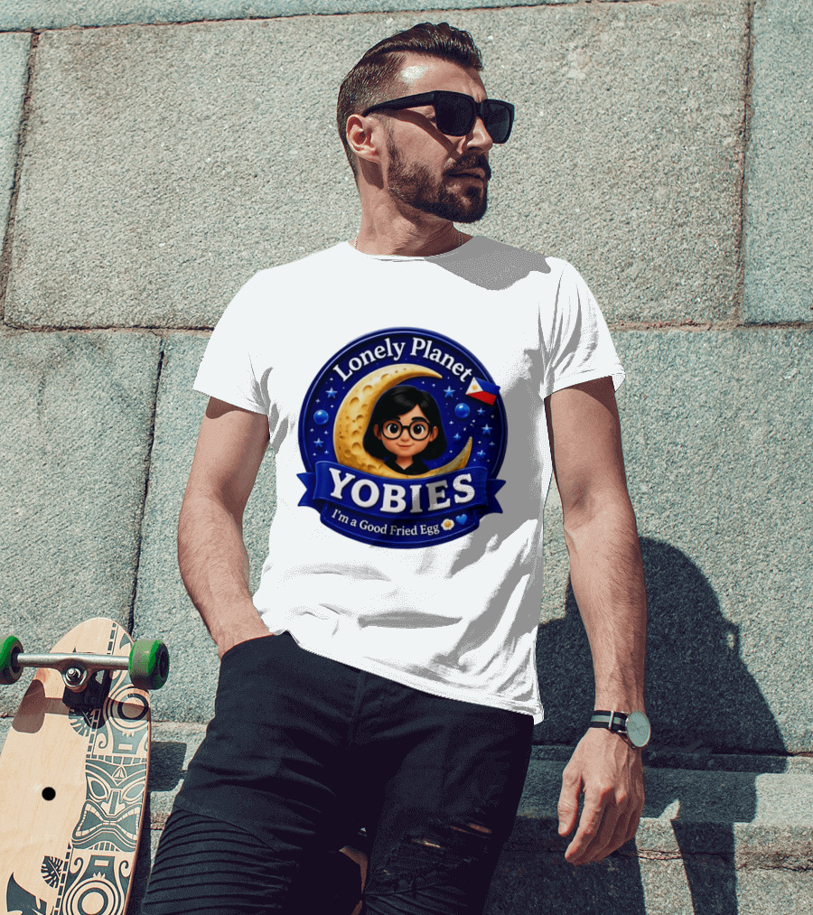 Lonely Planet Yobies I'm A Good Fried Egg Moon And Stars T-Shirt