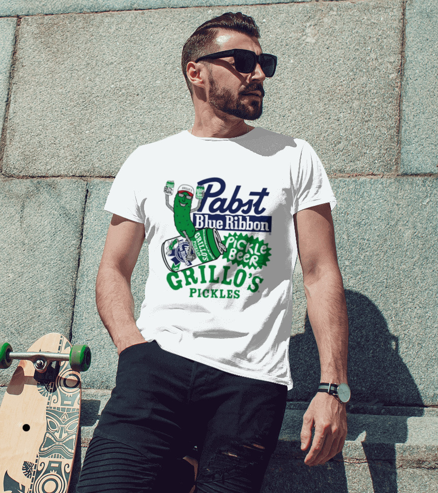 Pabst Blue Ribbon Grillo's Pickles Pickle Beer Festival 2023 T-Shirt