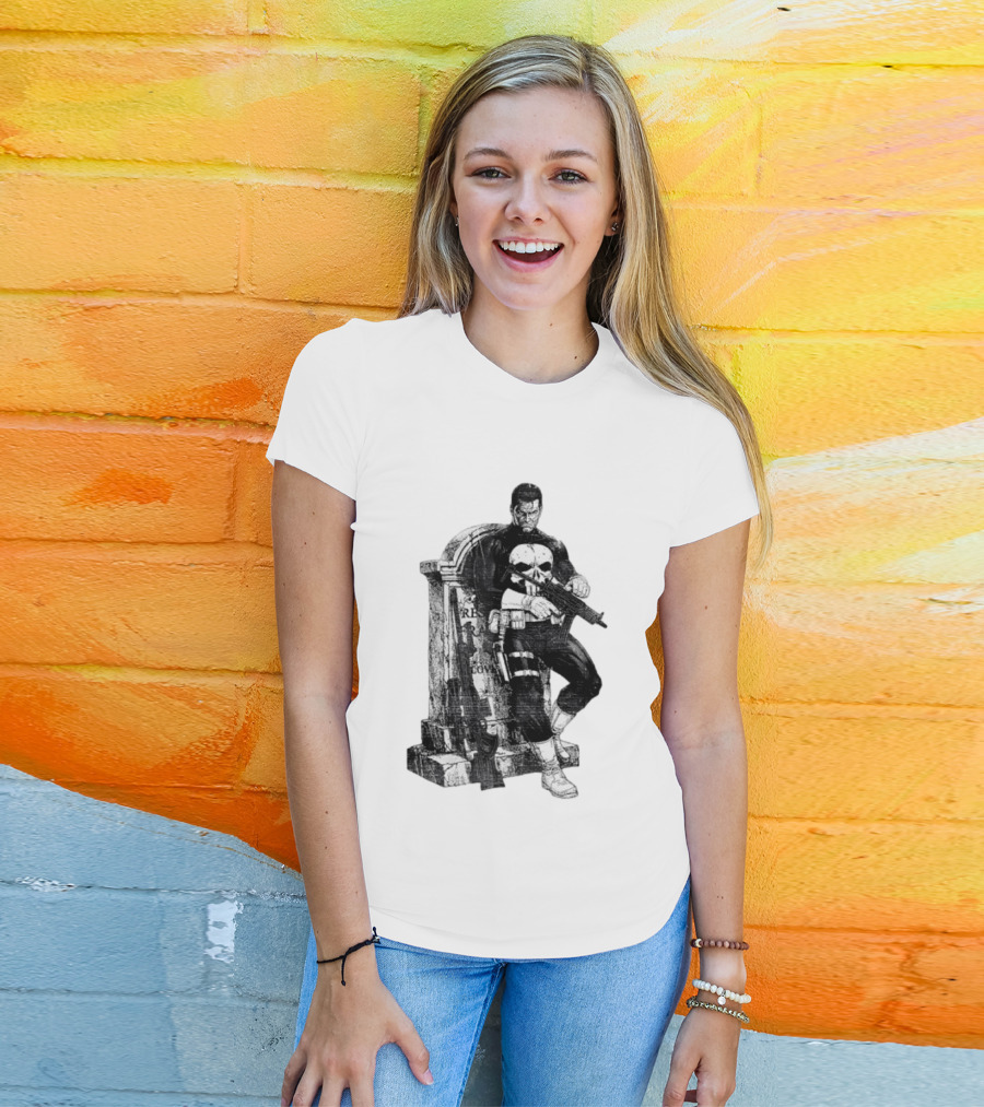 Frank Castle Gravestone Rest Of Loved Ones Marvel Comics The Punisher T-Shirt