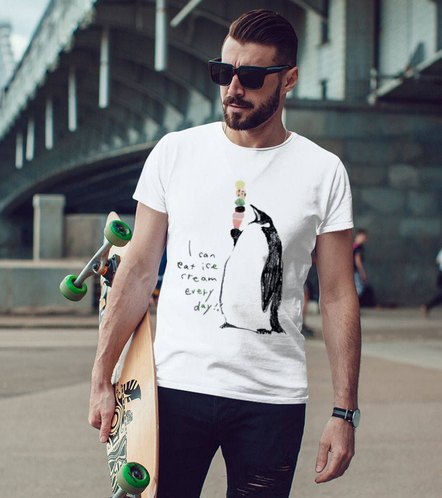 Penguin Eating Ice Cream I Can Eat Ice Cream Every Day T-Shirt