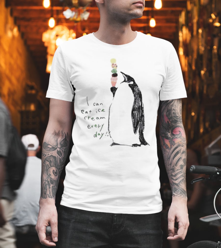 Penguin Eating Ice Cream I Can Eat Ice Cream Every Day T-Shirt