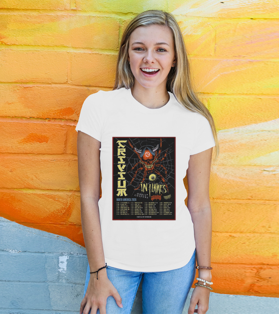 Trivium In Flames Orbit Culture Fit For An Autopsy North America 2026 Tour Dates And Locations T-Shirt