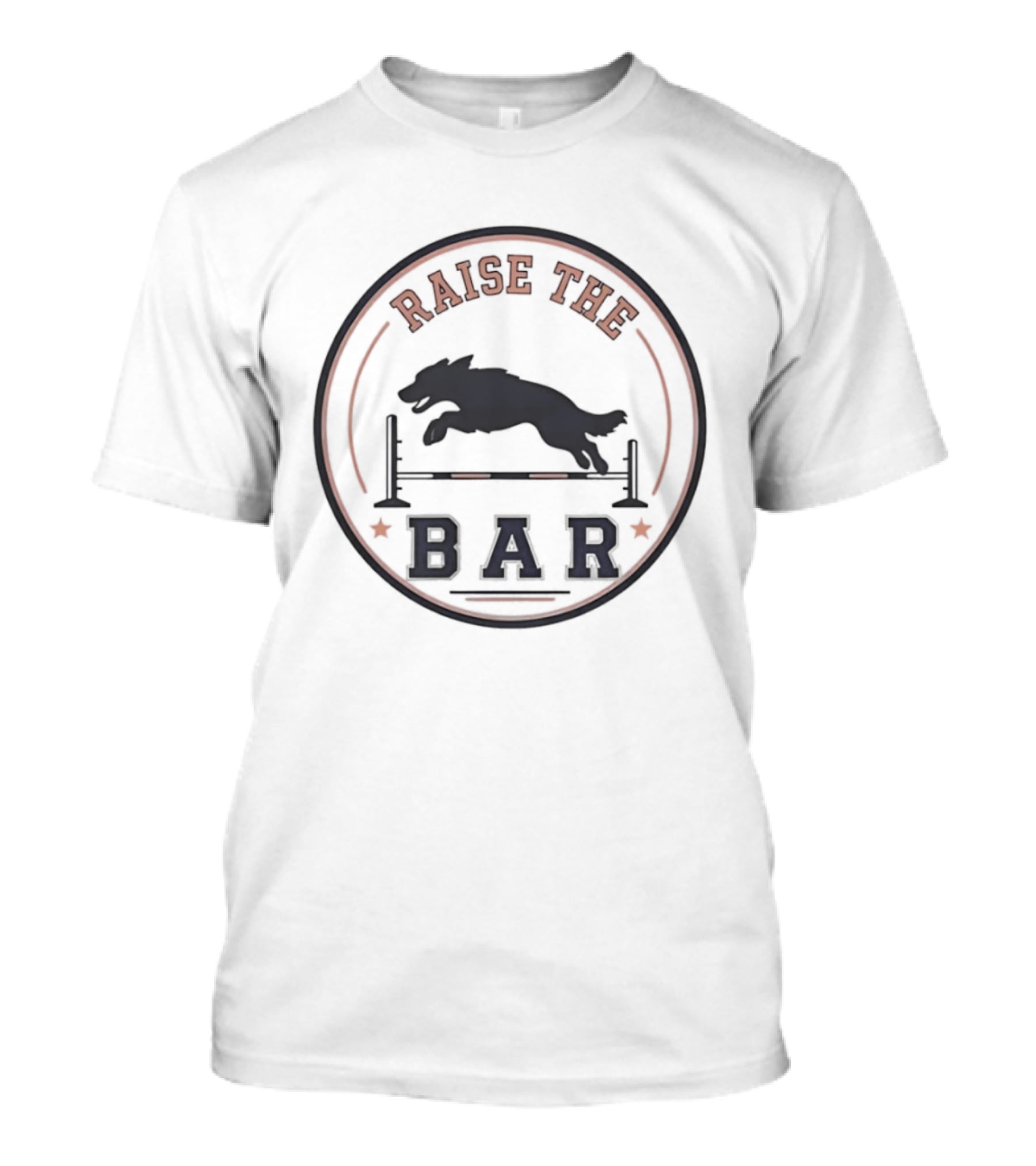Raise The Bar Agility Training Dog Jumping Over Hurdle T-Shirt