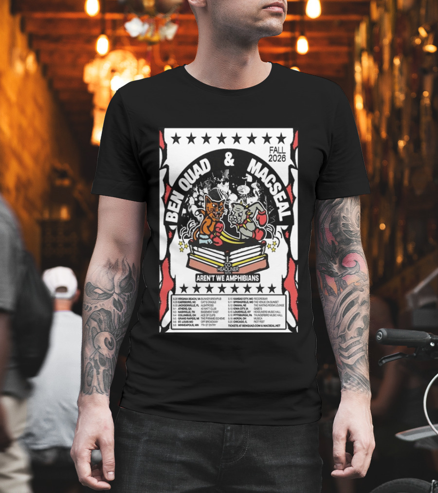 Ben Quad And Macseal Fall 2026 Tour Aren't We Amphibians Co Headliner T-Shirt