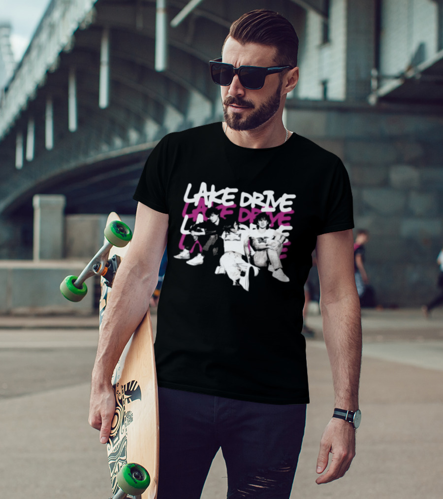 Lake Drive Vintage Vibe Retro Style Casual Crew T-Shirt