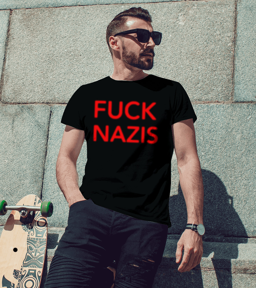 Merchnow Store I Declare War Fuck Nazis Black T-Shirt