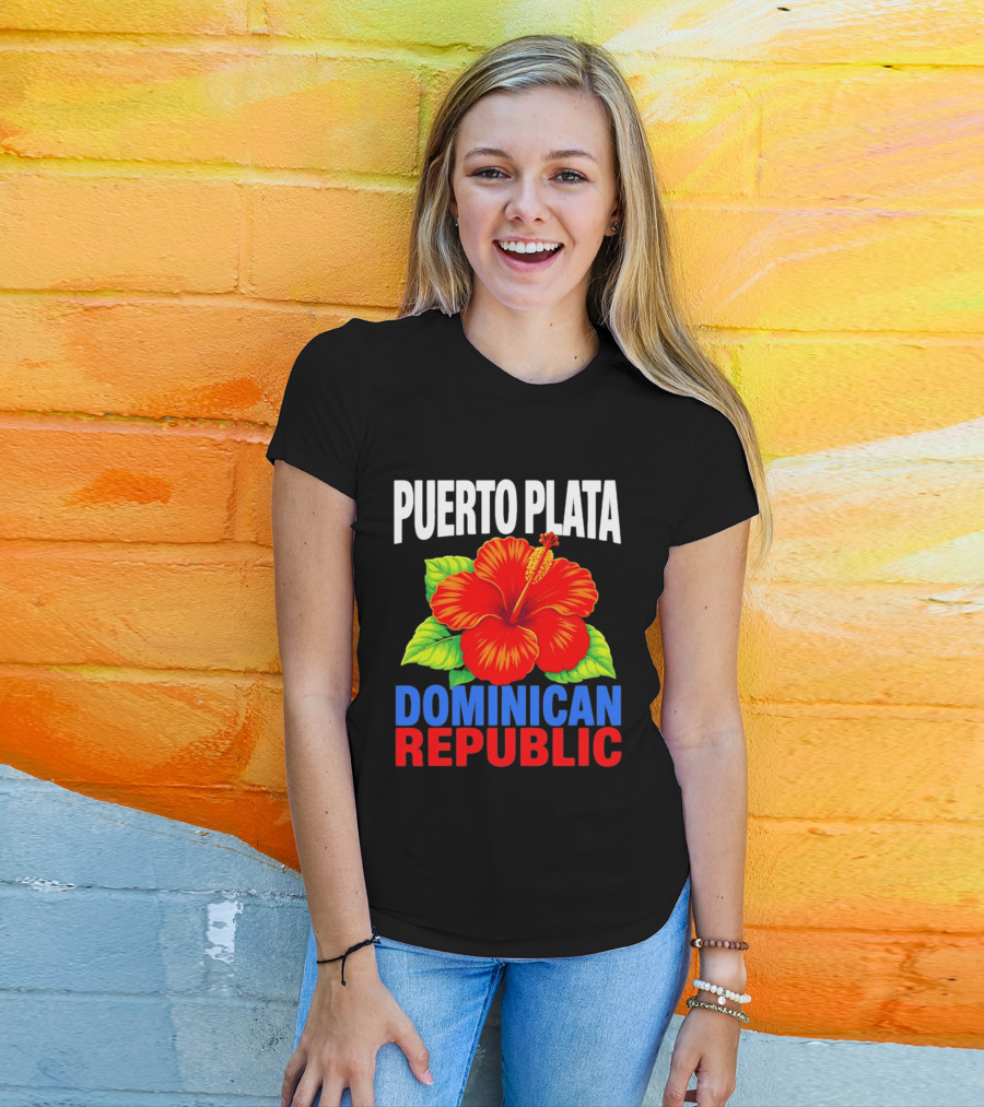Puerto Plata Dominican Republic Hibiscus Flower Vibrant Island Souvenir T-Shirt