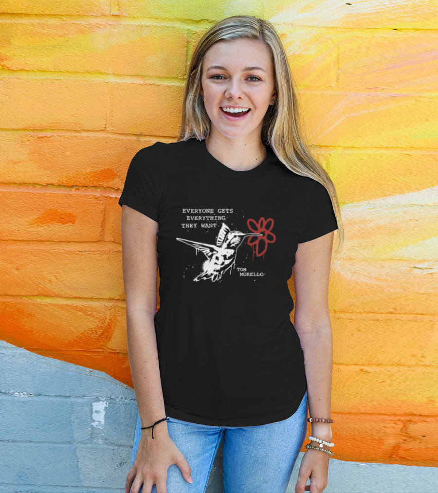 Everyone Gets Everything They Want Tom Morello Bird Flower T-Shirt