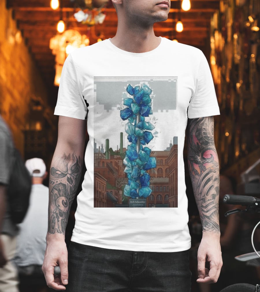 Bob Schneider Jazzbones Tacoma Washington August 7 2026 Blue Crystal Cityscape T-Shirt