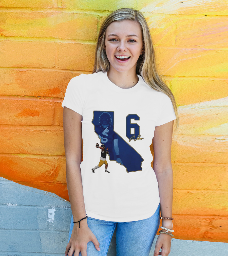 Dane Weber Number 6 California Golden Bears NCAA Map T-Shirt