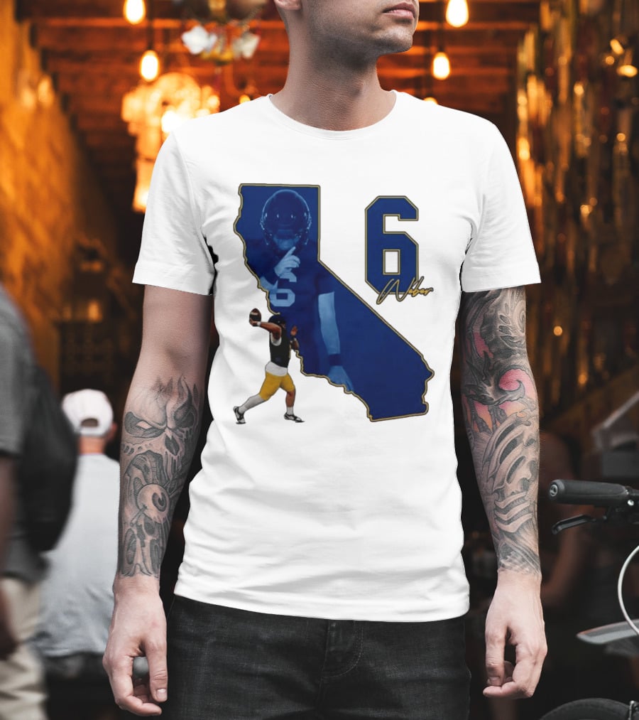 Dane Weber Number 6 California Golden Bears NCAA Map T-Shirt
