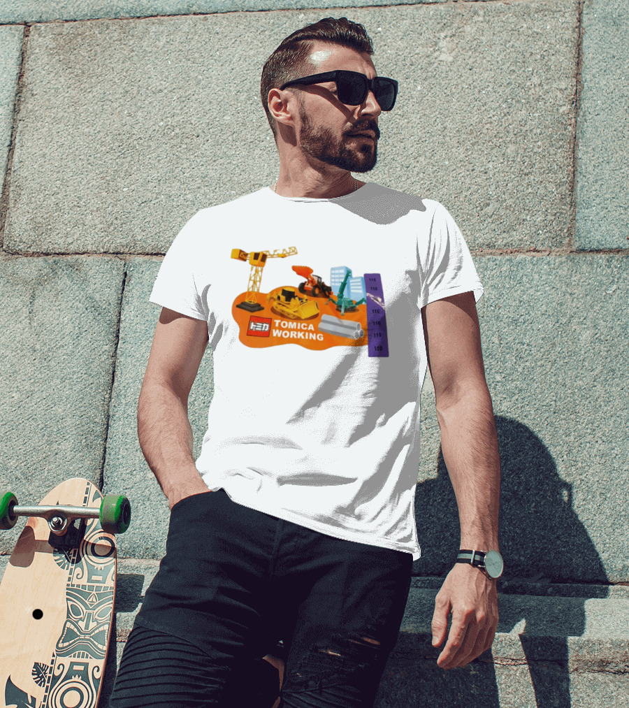 Tomica Working Construction Vehicles Crane Excavator Bulldozer T-Shirt