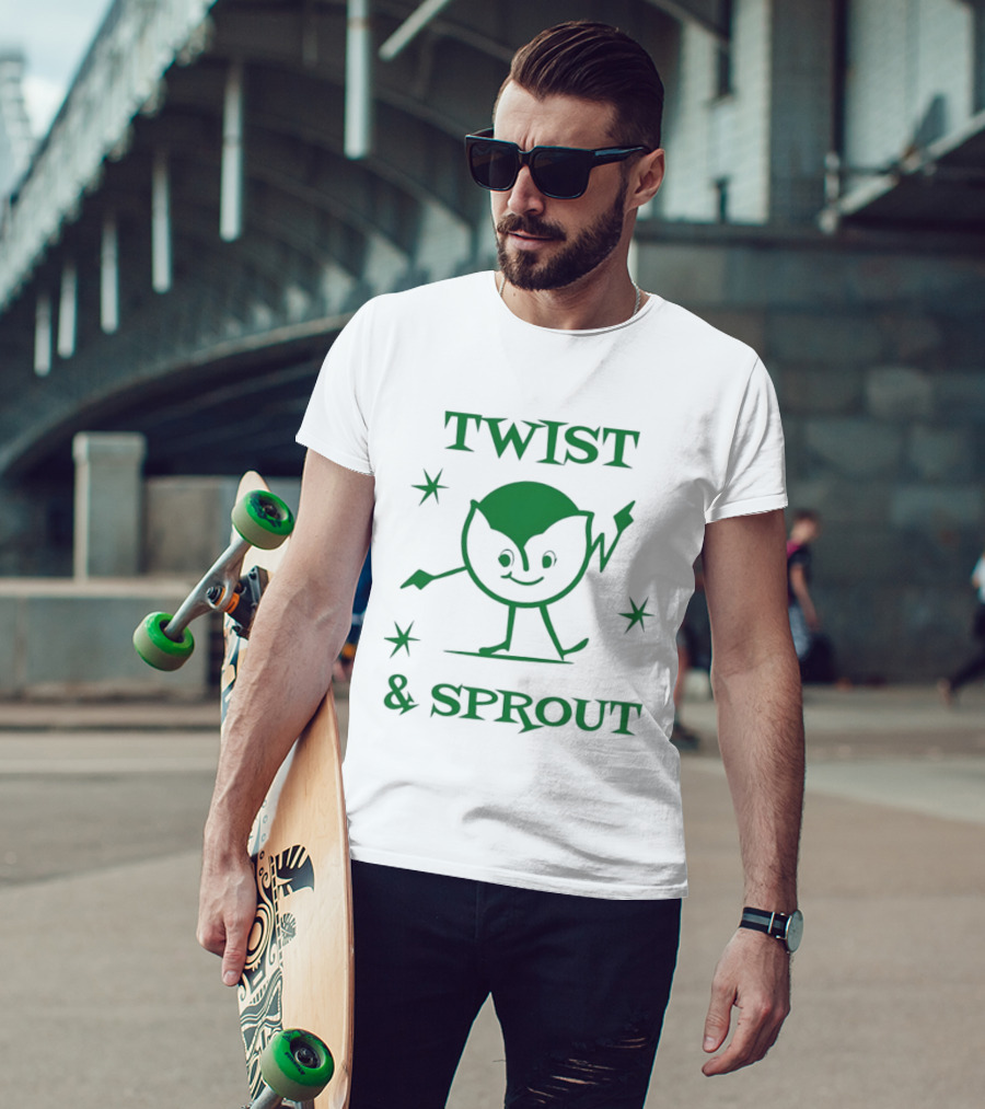 Twist And Sprout Dancing Vegetable Character Fun T-Shirt