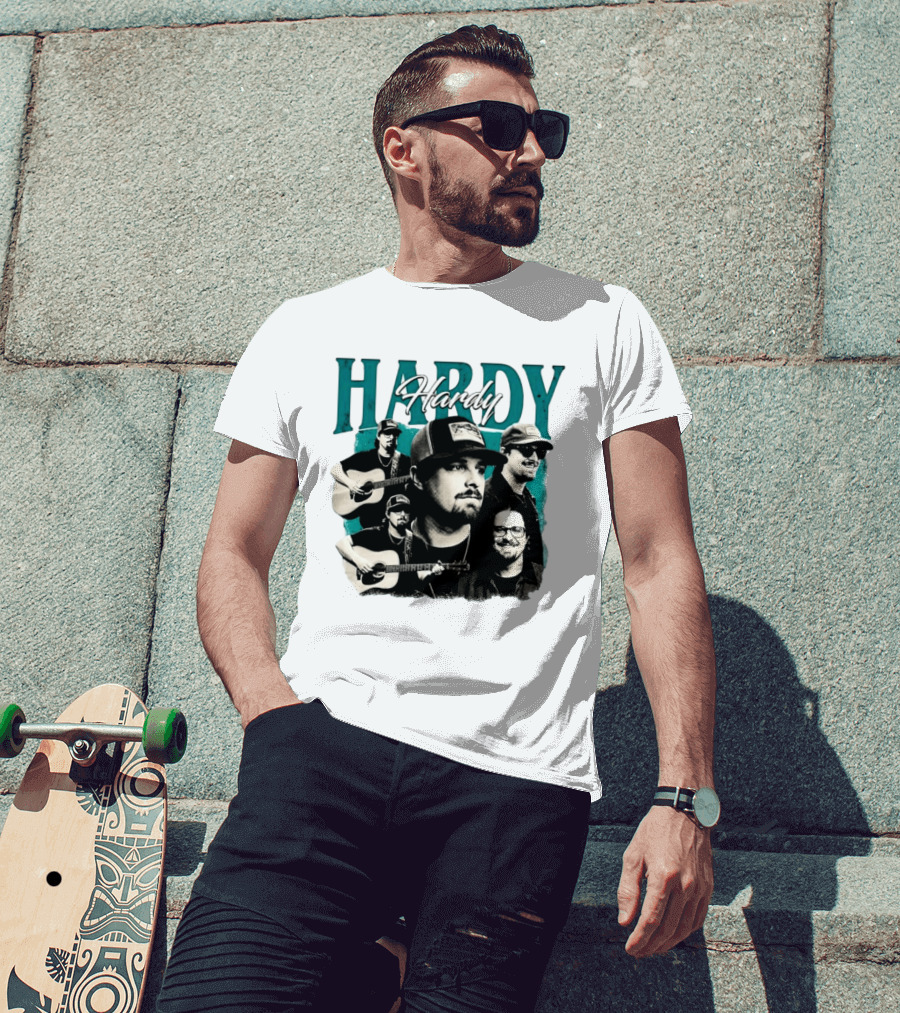 Hardy Country Music Singer Montage Collage T-Shirt