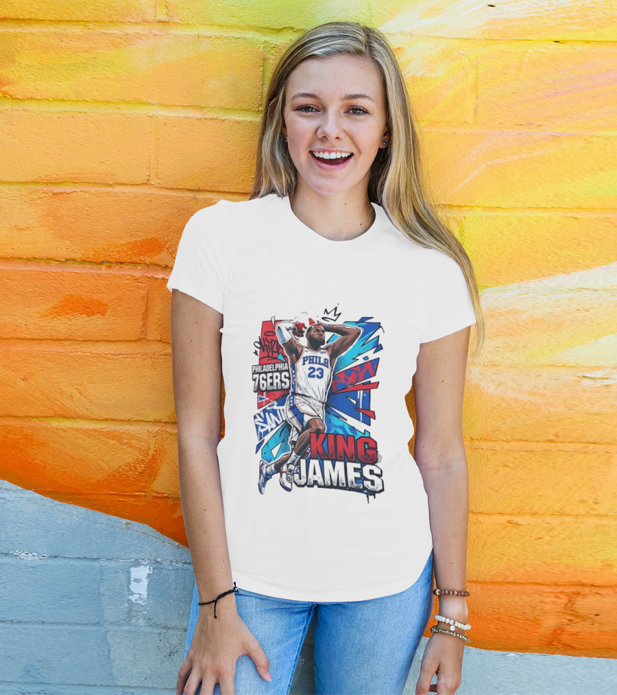 Philadelphia 76ers King James No 23 Dunk Basketball T-Shirt