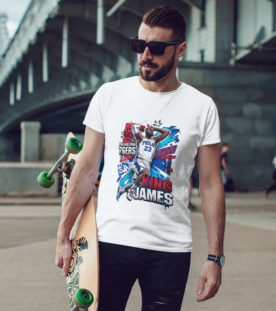 Philadelphia 76ers King James No 23 Dunk Basketball T-Shirt
