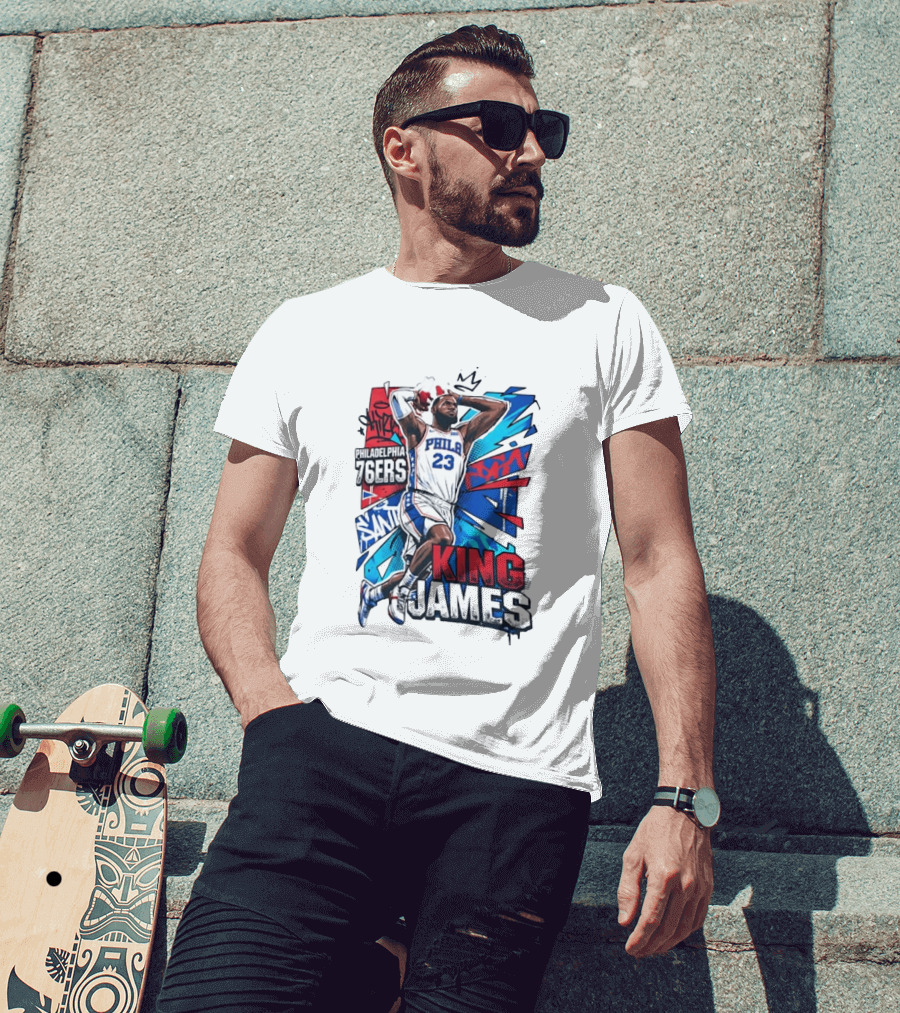 Philadelphia 76ers King James No 23 Dunk Basketball T-Shirt