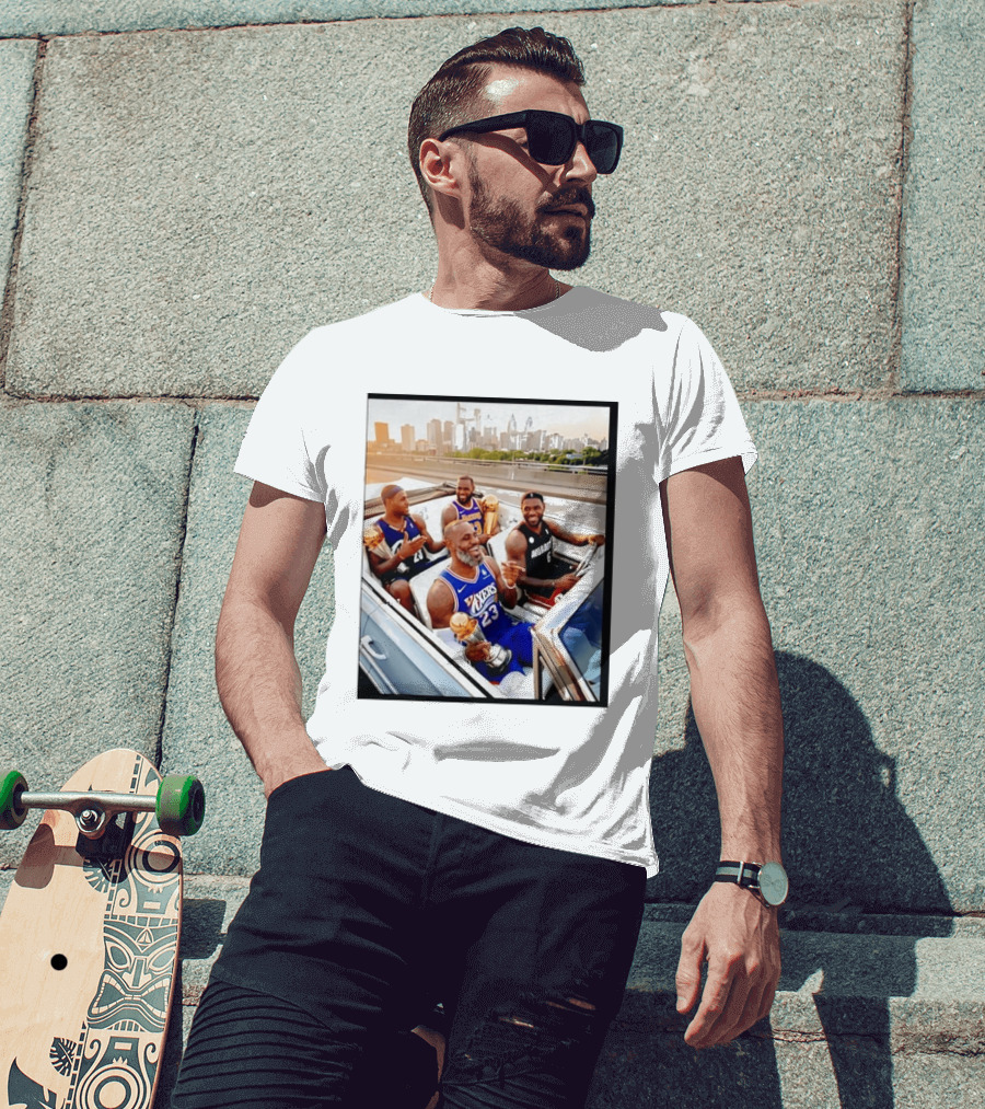 Lebron James Lakers Cavaliers Heat Champions Trophies Parade T-Shirt