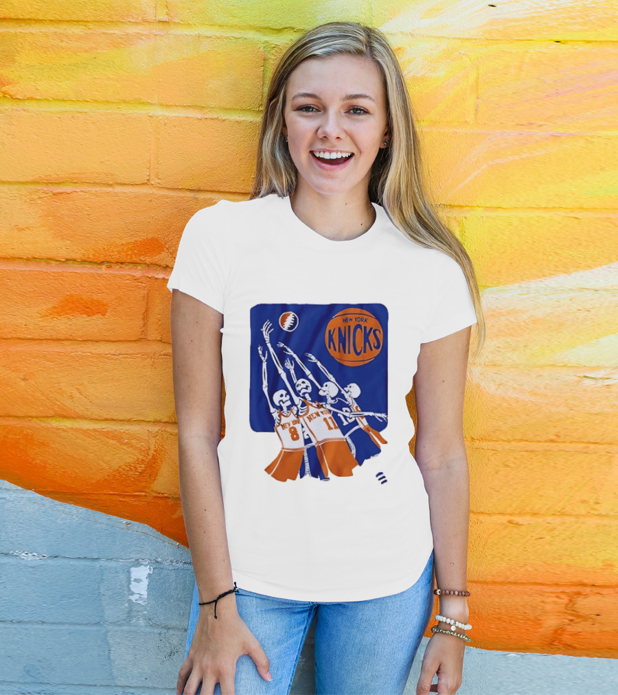 New York Knicks Skeleton Players Jersey Number 8 And 11 Basketball Team T-Shirt