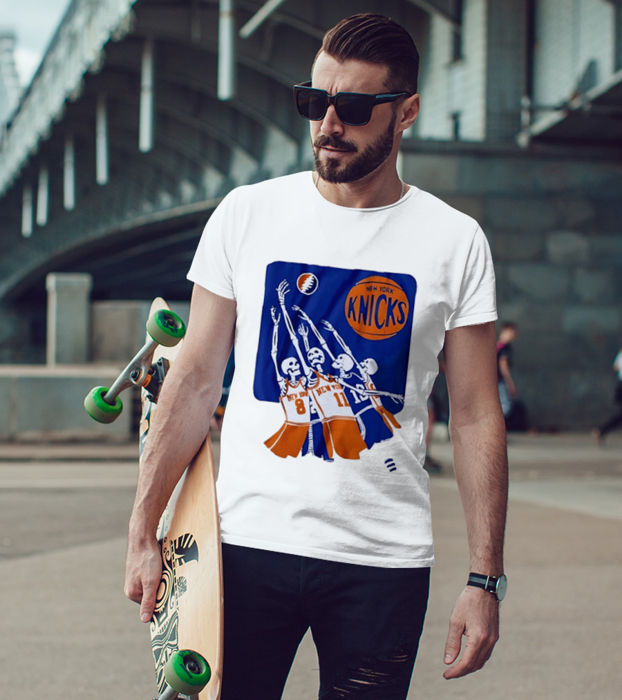 New York Knicks Skeleton Players Jersey Number 8 And 11 Basketball Team T-Shirt