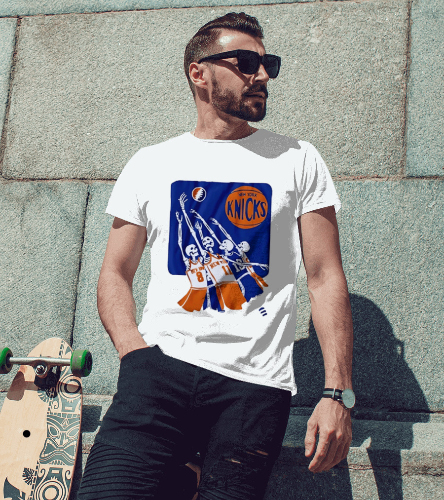 New York Knicks Skeleton Players Jersey Number 8 And 11 Basketball Team T-Shirt