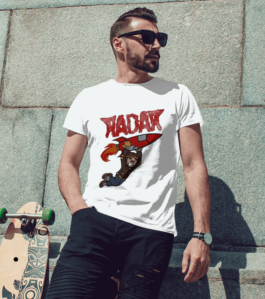 Radar Rocket Cartoon Pilot Heat Seekers T-Shirt