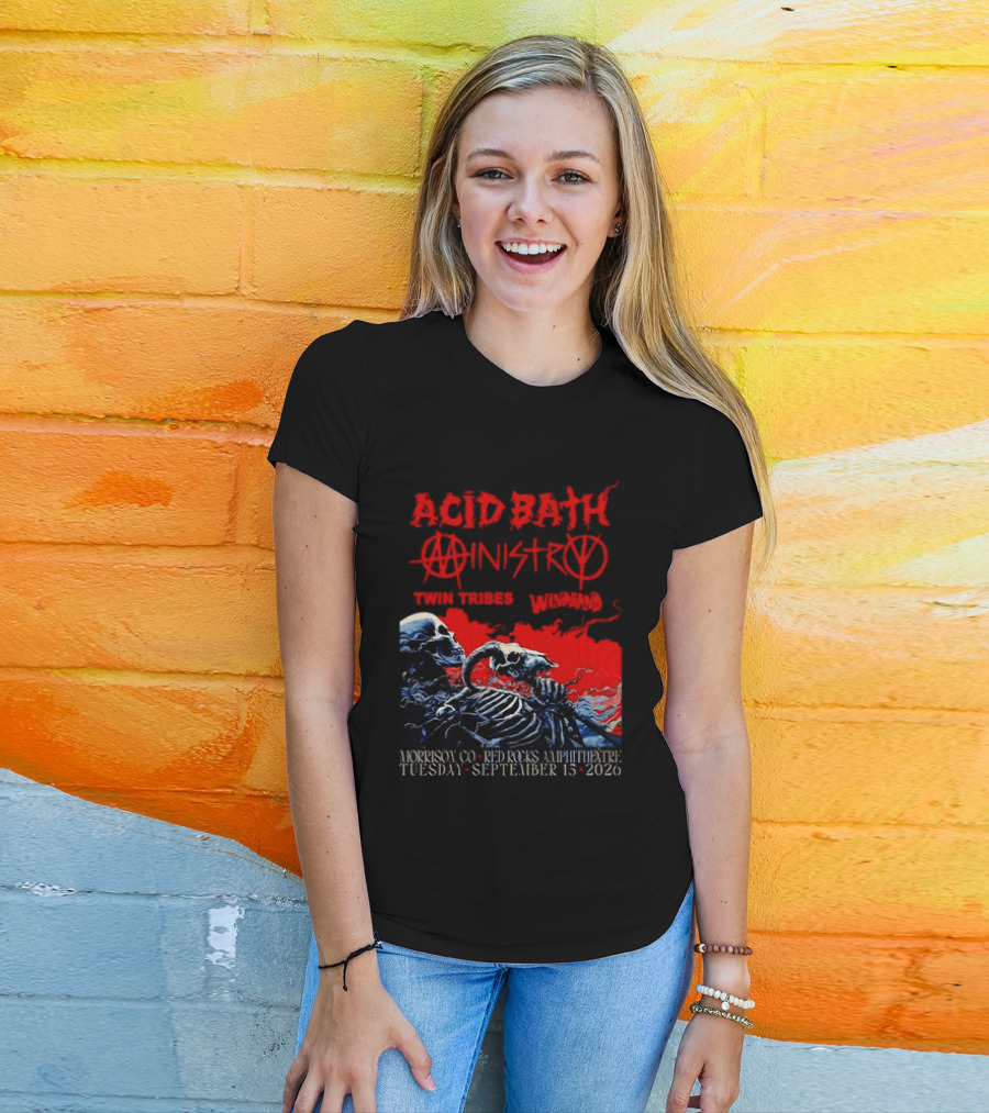 Acid Bath Ministry Twin Tribes Windhand Red Rocks Amphitheatre September 2026 Concert T-Shirt