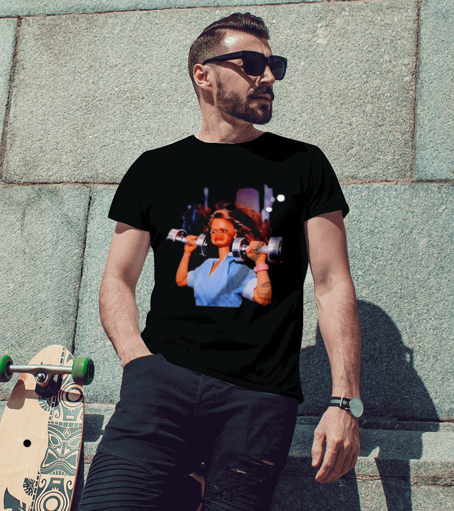Barbie Lifting Weights Gym Meme Motivational Fitness Humor T-Shirt