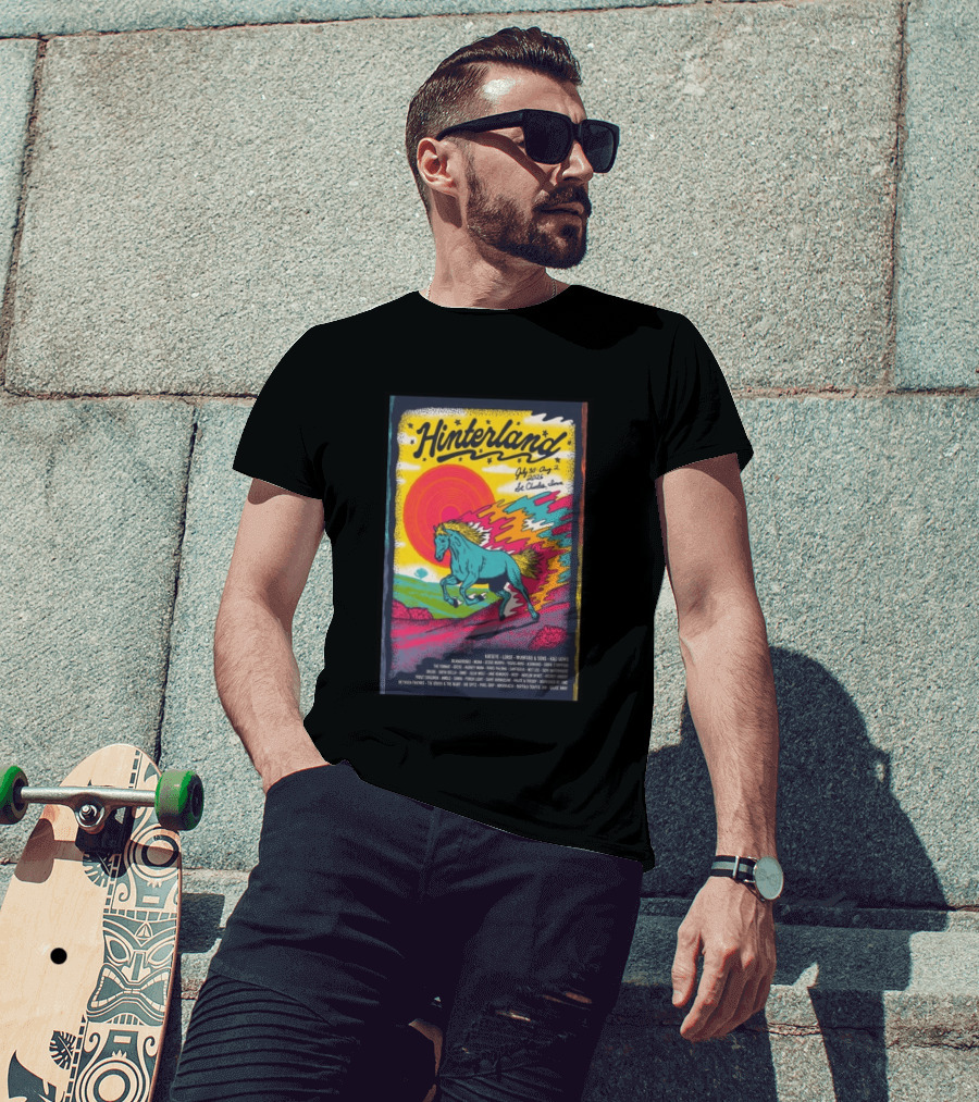 Hinterland Music Festival 2026 St. Charles Iowa July 30 August 2 Lineup Kaleidoscopic Horse T-Shirt