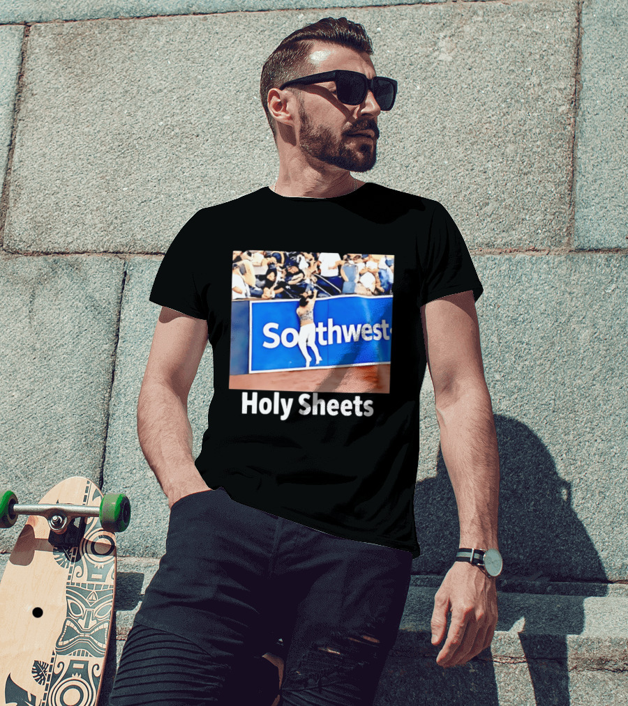 Southwest Holy Sheets Baseball Meme Fan Reaching Catch T-Shirt