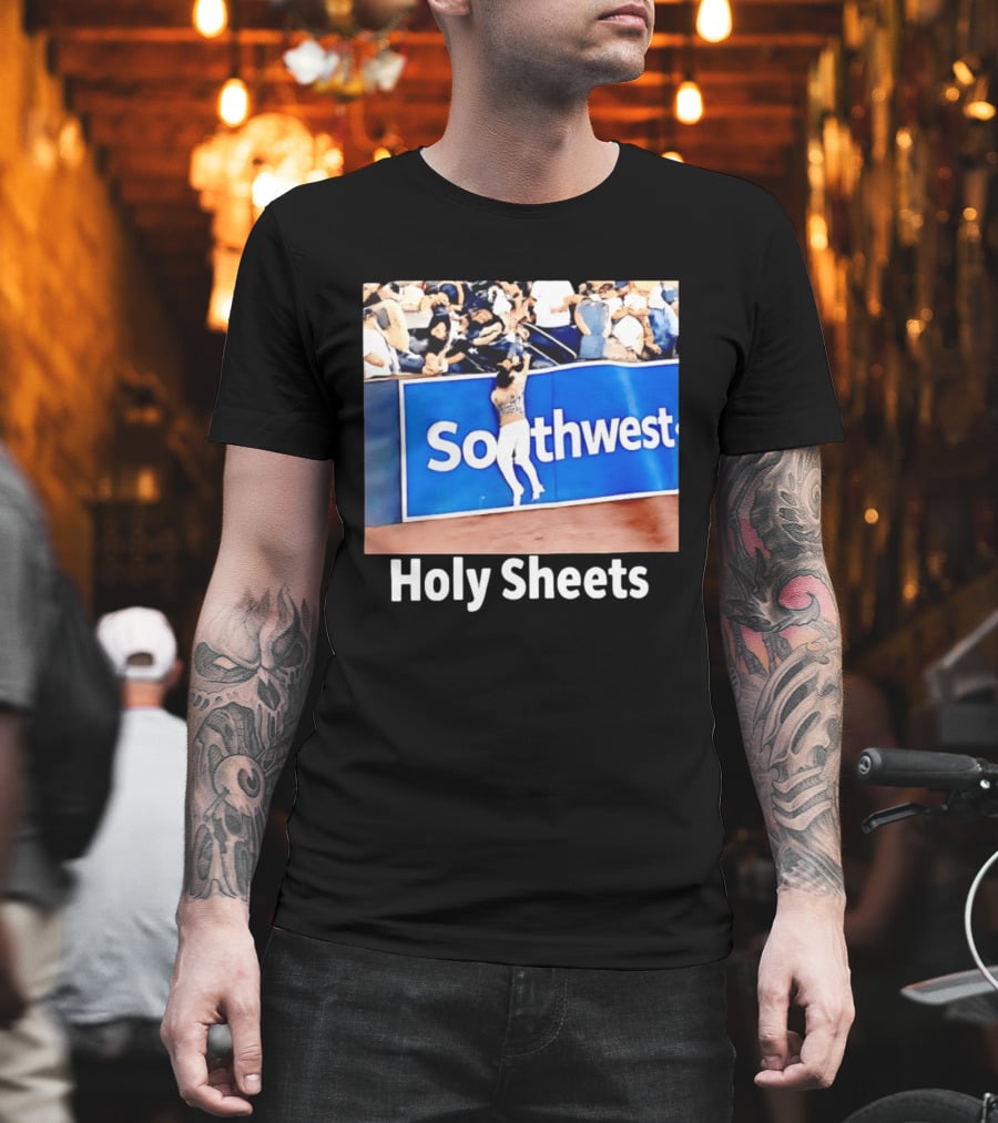 Southwest Holy Sheets Baseball Meme Fan Reaching Catch T-Shirt