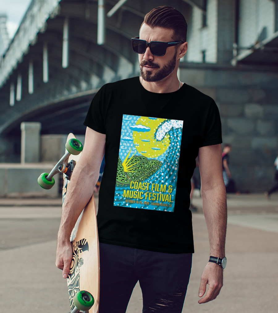 Coast Film And Music Festival Laguna Beach CA October 16 25 2026 Scenic Wave Sun And Clouds T-Shirt