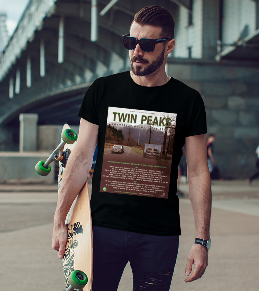David Roy Williams Presents Twin Peaks Conversation With The Stars Tour Featuring Special Tribute To David Lynch 2023 2024 T-Shirt