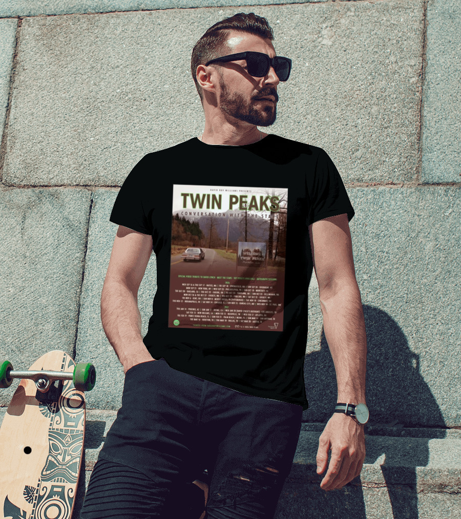David Roy Williams Presents Twin Peaks Conversation With The Stars Tour Featuring Special Tribute To David Lynch 2023 2024 T-Shirt