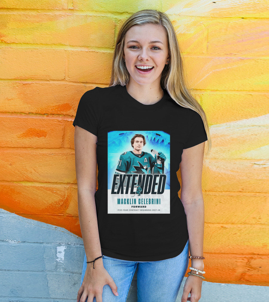Extended Macklin Celebrini Forward Five Year Contract Beginning 2027 28 T-Shirt