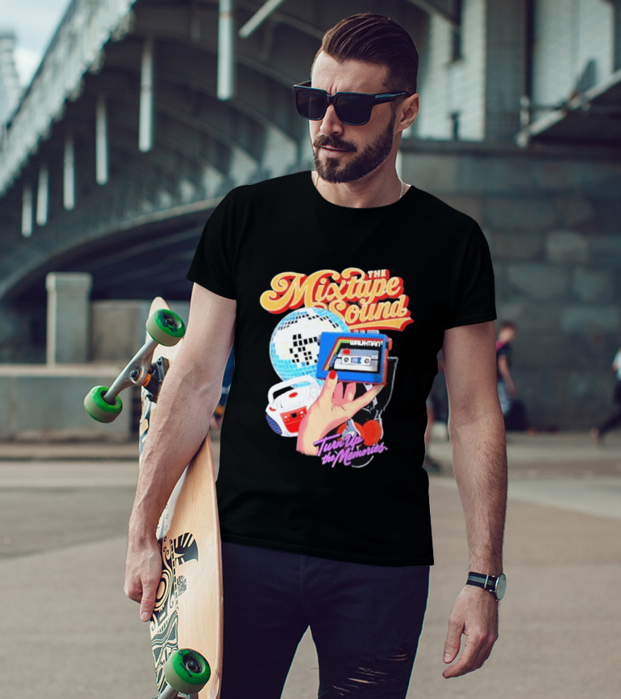 The Mixtape Sound Walkman Turn Up The Memories Disco Vibes T-Shirt