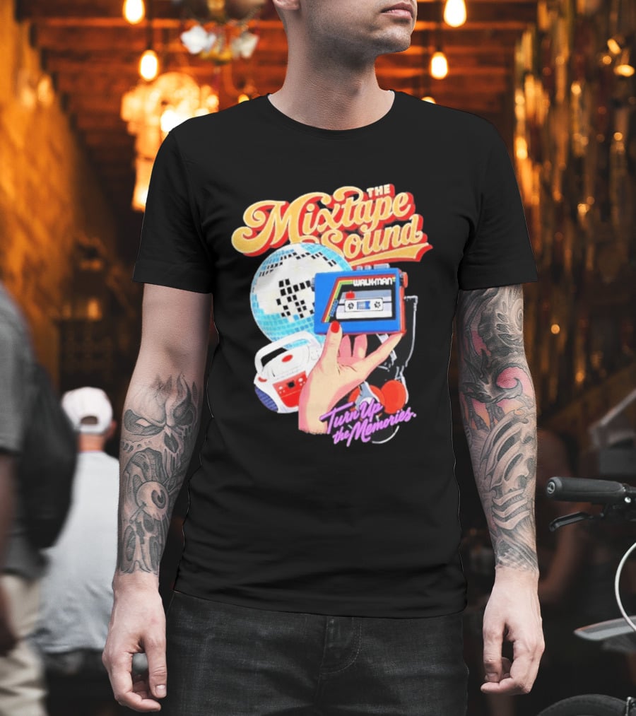 The Mixtape Sound Walkman Turn Up The Memories Disco Vibes T-Shirt
