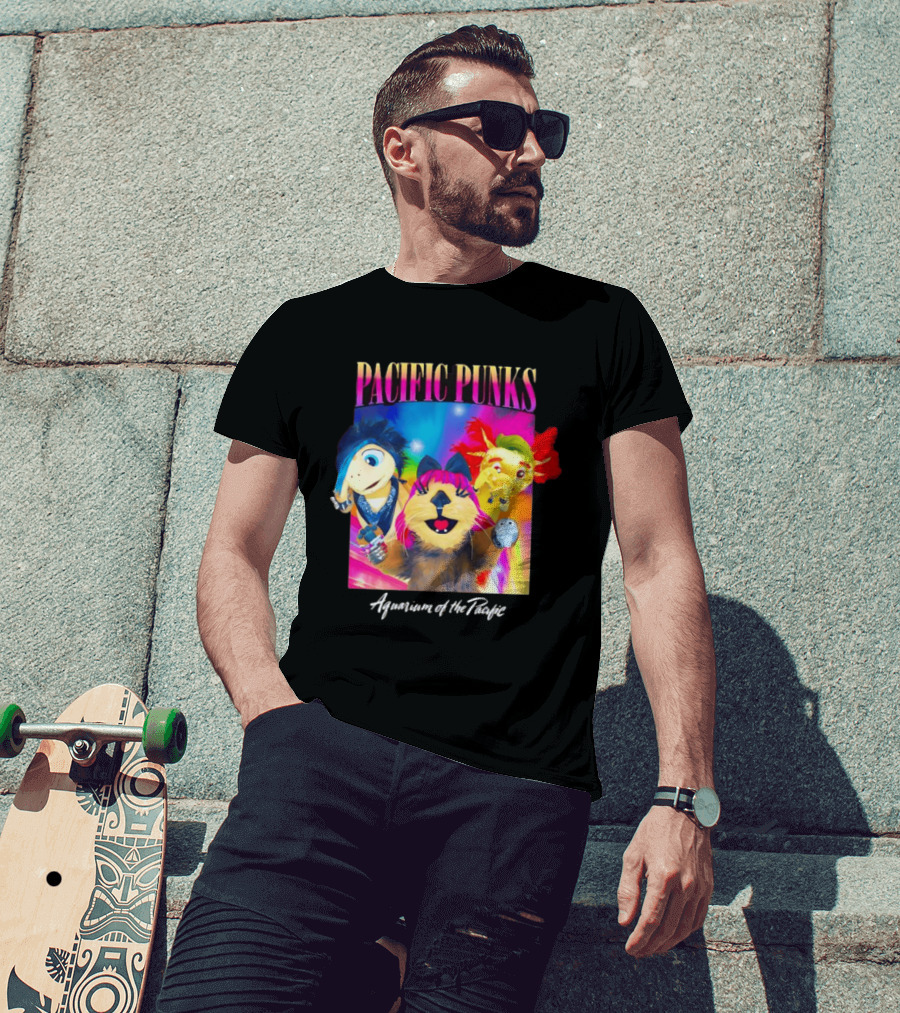 Pacific Punks Aquarium Of The Pacific Puppet Characters Colorful T-Shirt