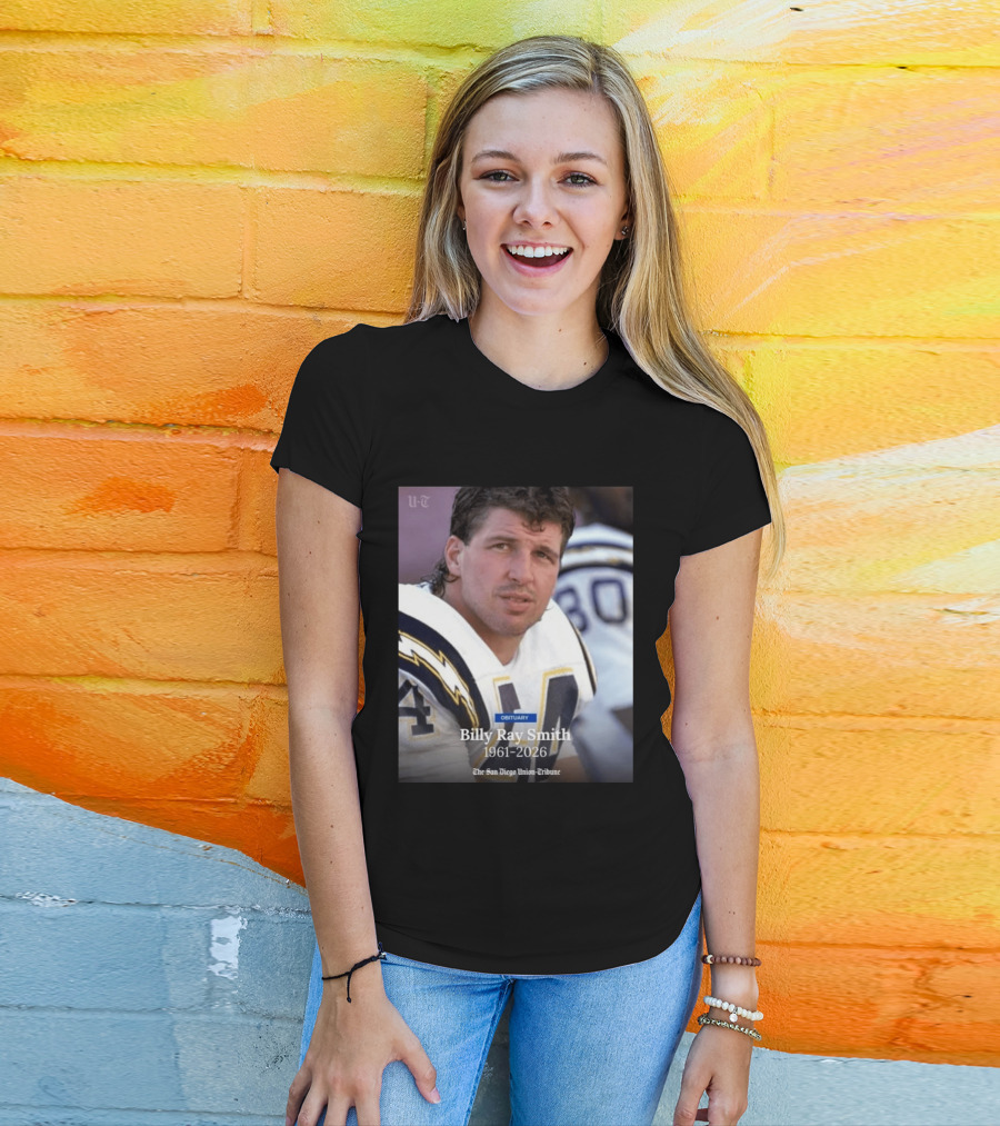 Billy Ray Smith 1961 2026 San Diego Chargers Obituary Tribute San Diego Union Tribune T-Shirt
