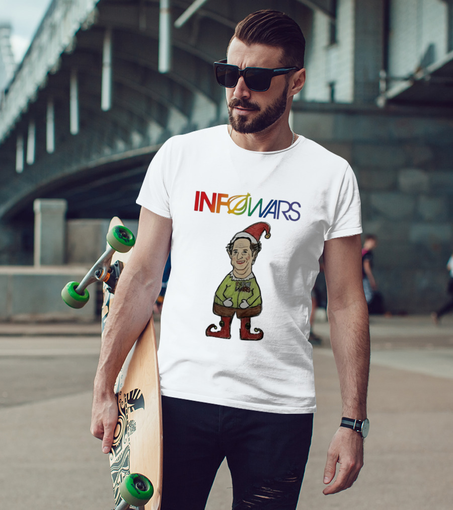 Infowars Elf Christmas Holiday Alex Jones Festive T-Shirt