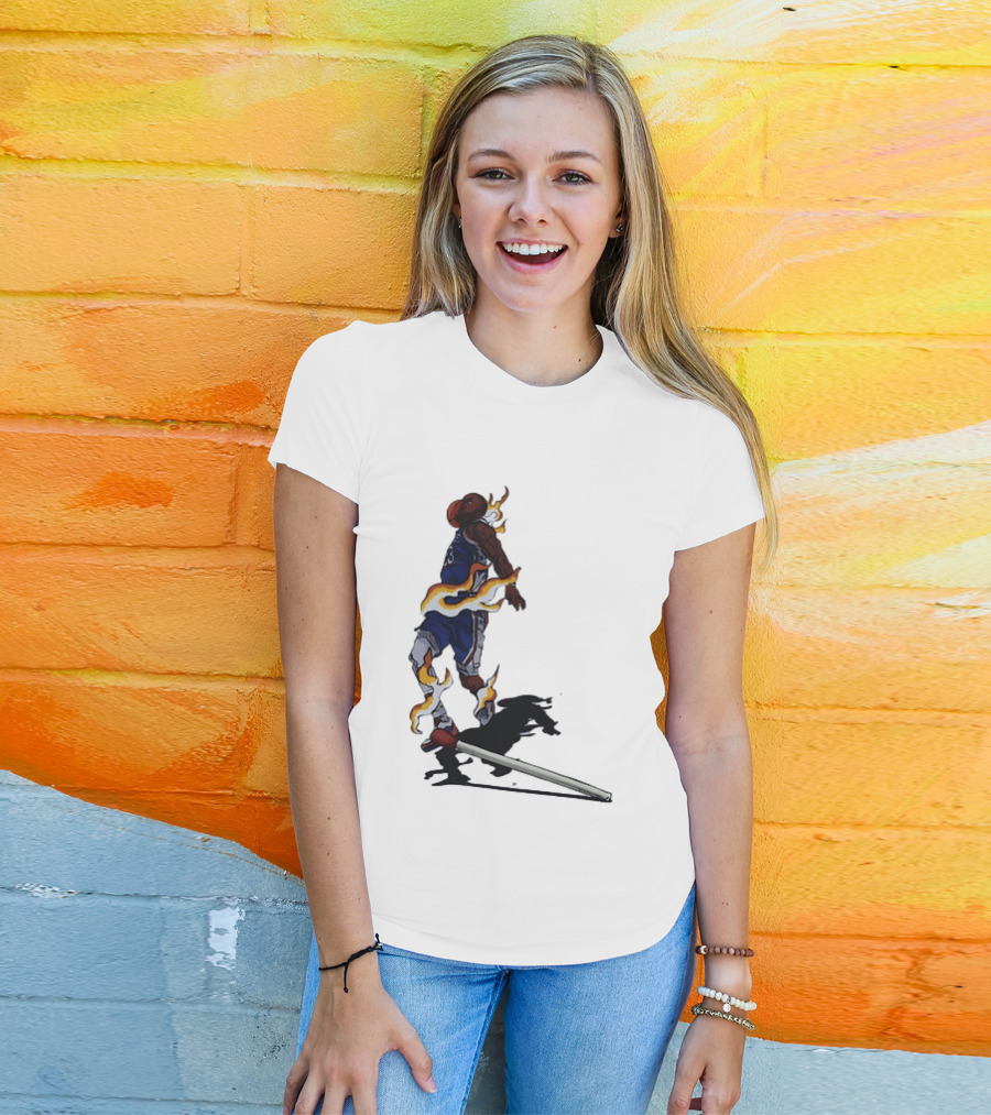 LeBron James Basketball Player Fiery Dunk Match Stick T-Shirt