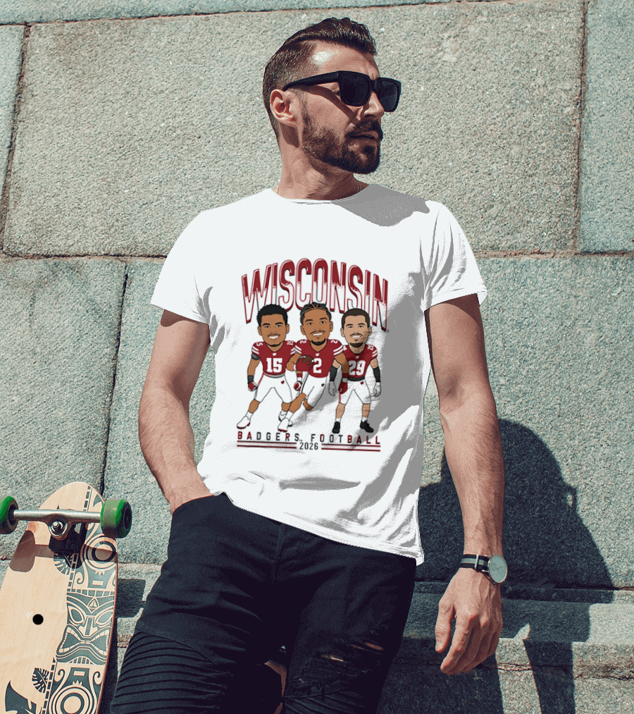 Wisconsin Badgers Football 2026 Players Caricature Team Spirit T-Shirt