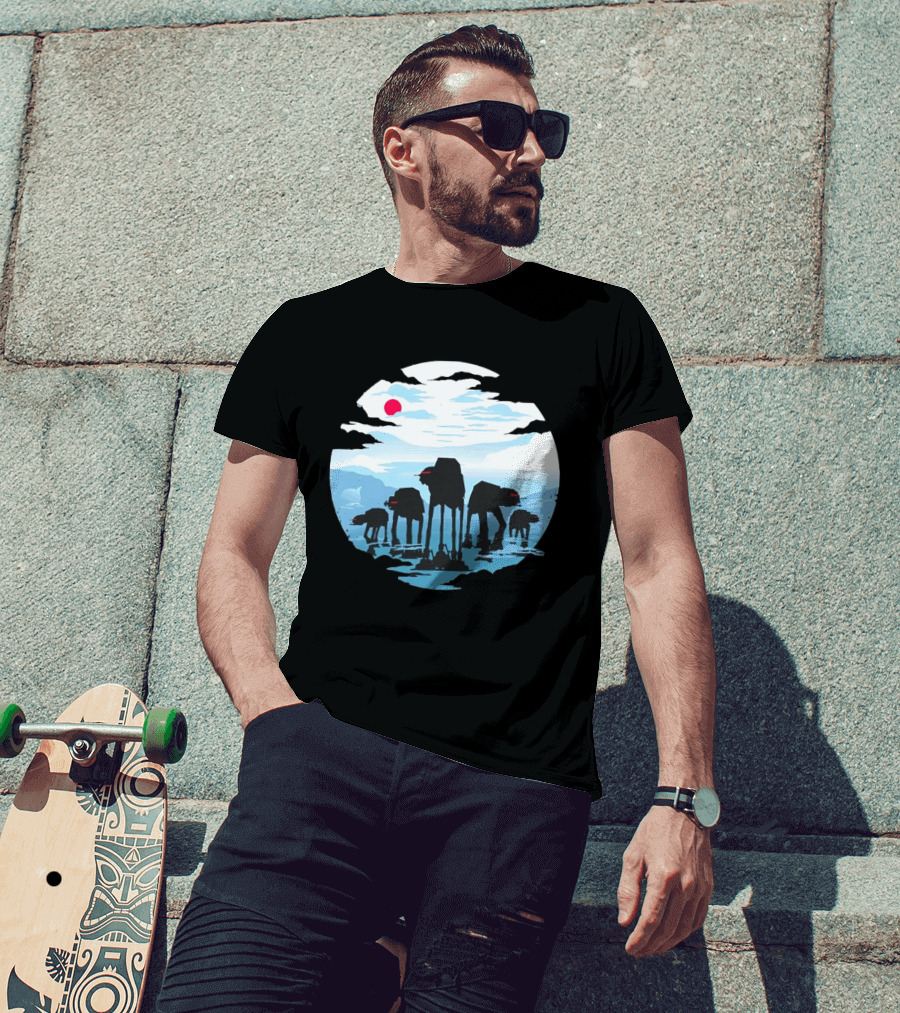 AT AT Walkers Ice Planet Battle Scene T-Shirt