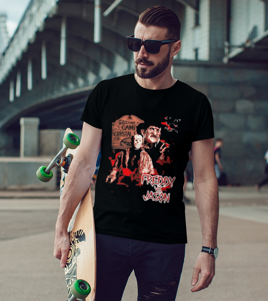 Freddy Vs Jason Welcome To Camp Crystal Lake Halloween T-Shirt